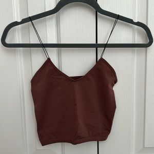 Maroon / brown Free people spaghetti strap tank top